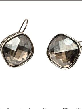 Brighton Venus Rising Silver & Crystal Drop Earrings Smokey-Vintage-Inspired